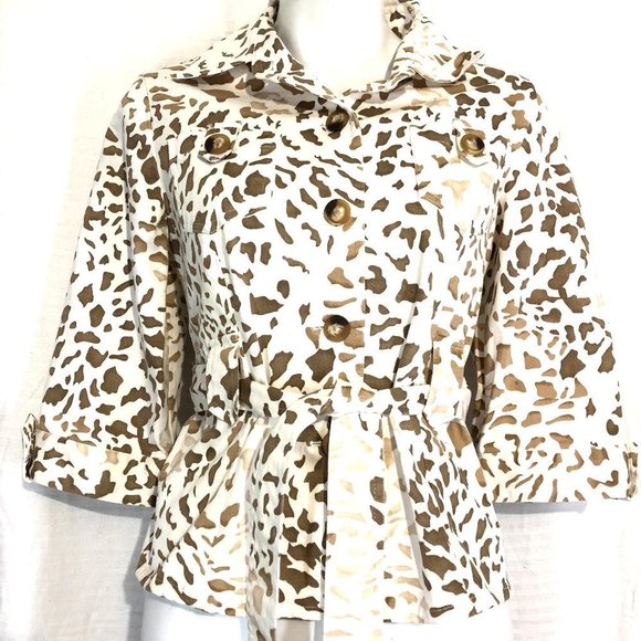 SUSAN BRISTOL Animal Print Belted Jacket Blazer 8 - Picture 1 of 8